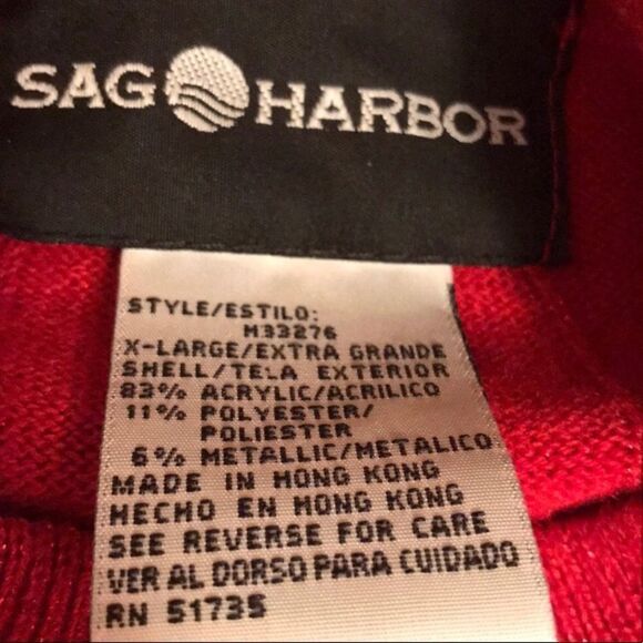 Sag Harbor Glittery XL Mock Red Turtleneck Sweater - Picture 6 of 6